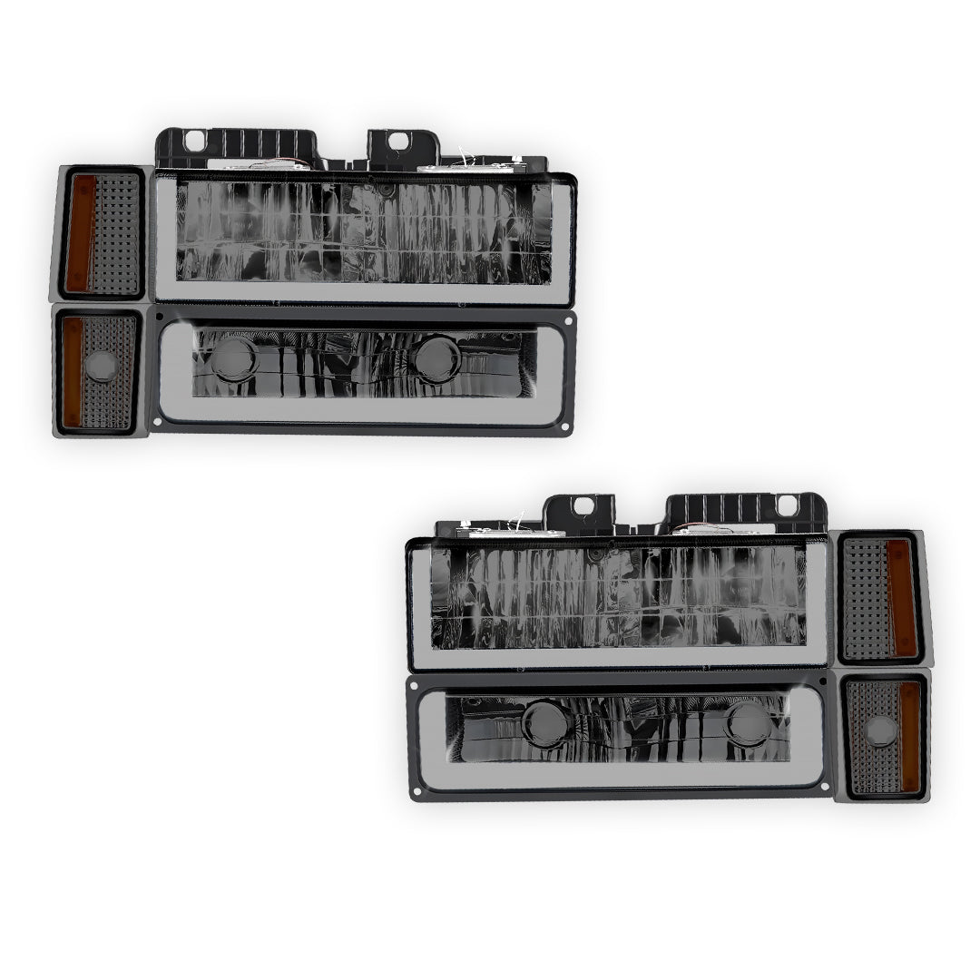 GMC C1500 Suburban SLE / SLT (1994 - 1999) U - LED Bar DRL Headlights LH + RH