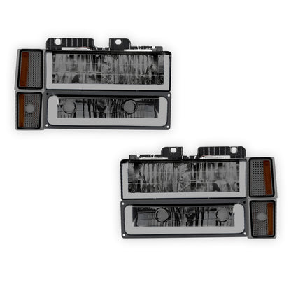 GMC C1500 Suburban SLE / SLT (1994 - 1999) U - LED Bar DRL Headlights LH + RH
