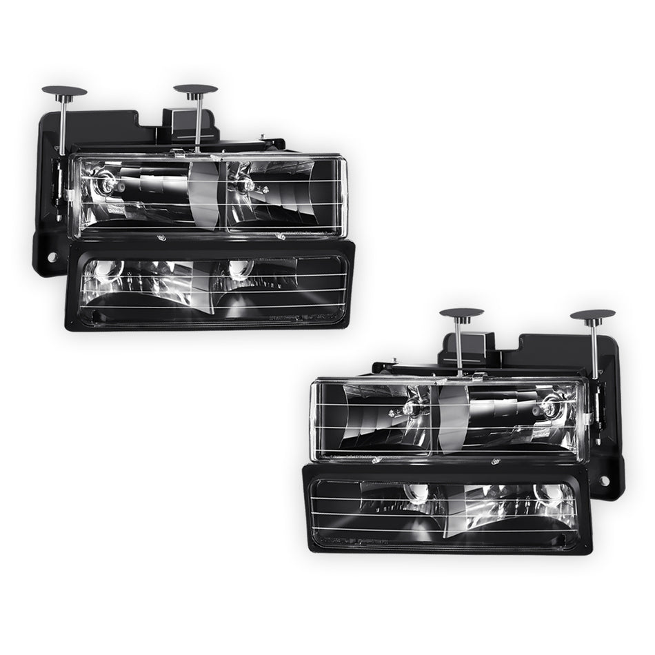Chevrolet C2500 Suburban LS / LT / Silverado (1992 - 1999) Pick-Up Headlights and Bumper Lamp LH + RH