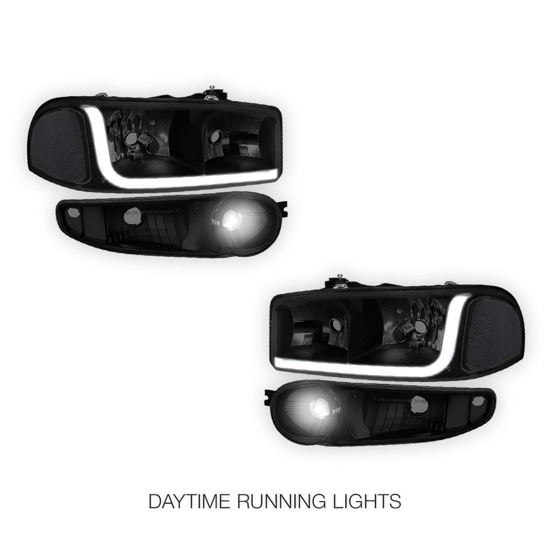 GMC Sierra 1500 SL / SLE / SLT (2001 - 2006) LED DRL Headlights LH + RH