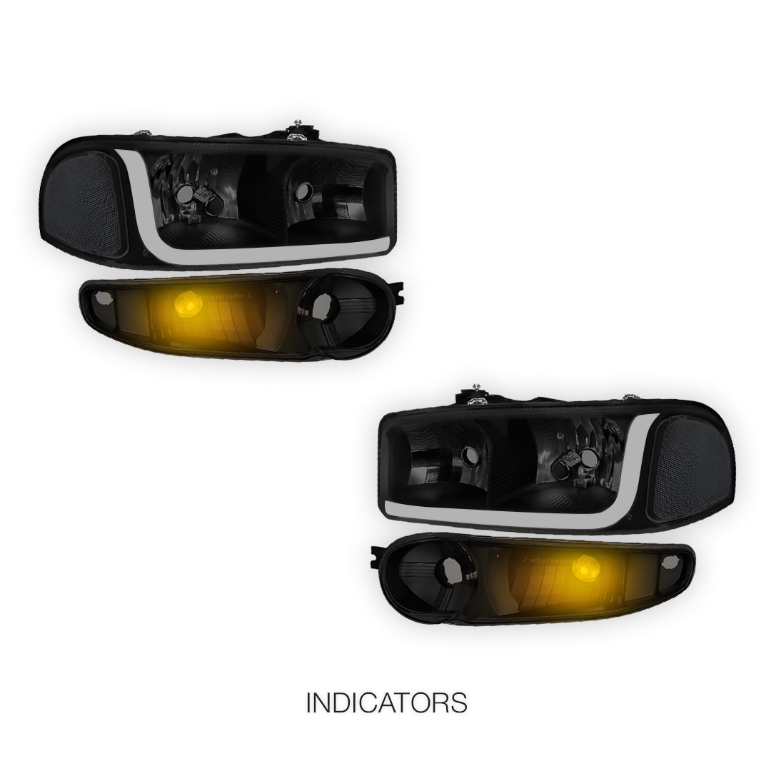 GMC Sierra 1500 SL / SLE / SLT (2001 - 2006) LED DRL Headlights LH + RH