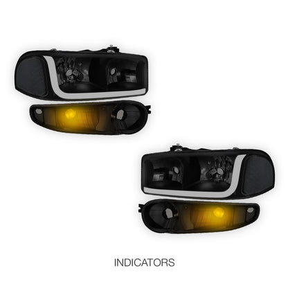 GMC Sierra 1500 SL / SLE / SLT (2001 - 2006) LED DRL Headlights LH + RH