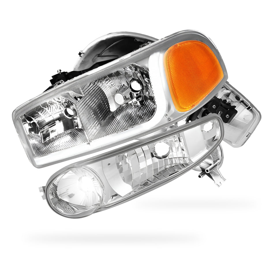 GMC Sierra 1500 SL / SLE / SLT (2001 - 2006) LED DRL Headlights LH + RH