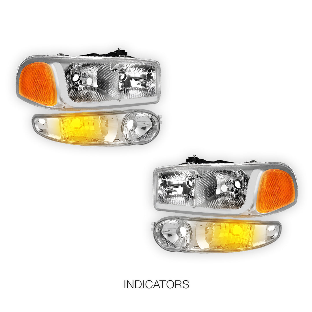 GMC Sierra 1500 SL / SLE / SLT (2001 - 2006) LED DRL Headlights LH + RH