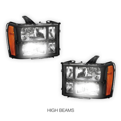 GMC Sierra 2500 Denali / SLE / SLT (2007 - 2014) LED DRL Headlights LH + RH