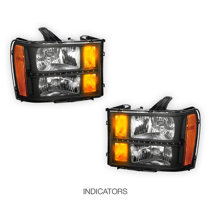 GMC Sierra 2500 Denali / SLE / SLT (2007 - 2014) LED DRL Headlights LH + RH