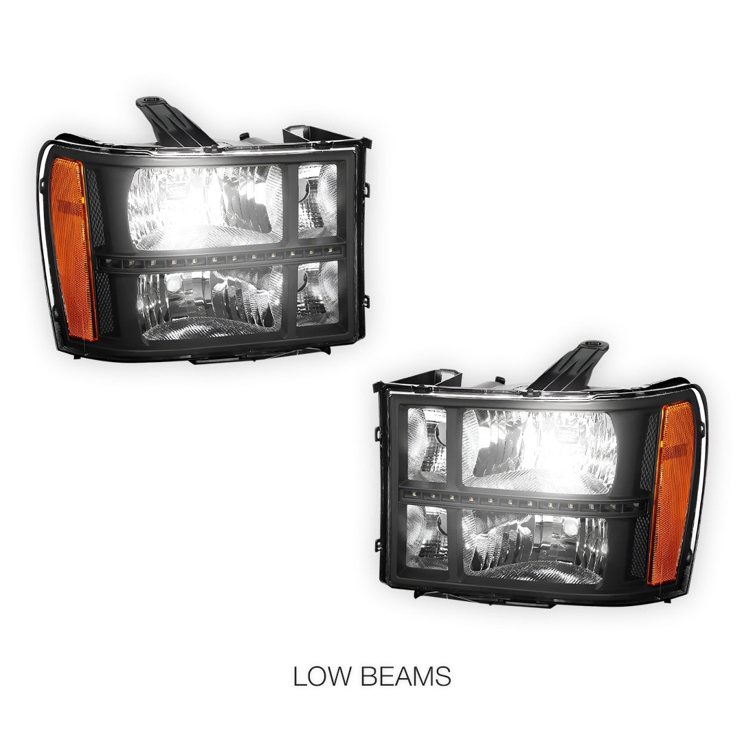 GMC Sierra 2500 Denali / SLE / SLT (2007 - 2014) LED DRL Headlights LH + RH