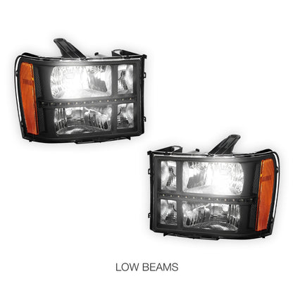 GMC Sierra 2500 Denali / SLE / SLT (2007 - 2014) LED DRL Headlights LH + RH