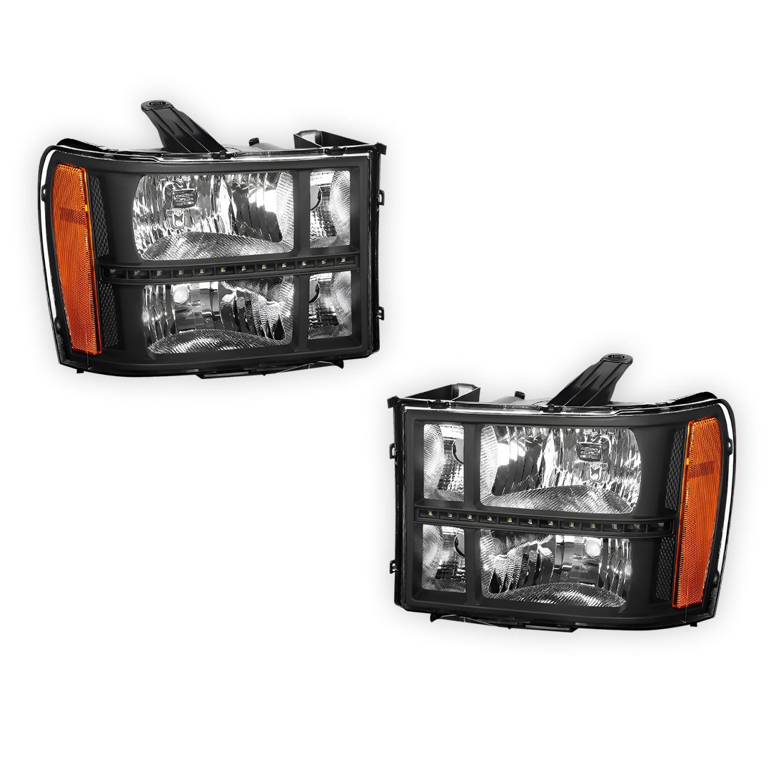 GMC Sierra 2500 Denali / SLE / SLT (2007 - 2014) LED DRL Headlights LH + RH