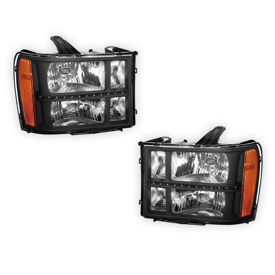 GMC Sierra 2500 Denali / SLE / SLT (2007 - 2014) LED DRL Headlights LH + RH