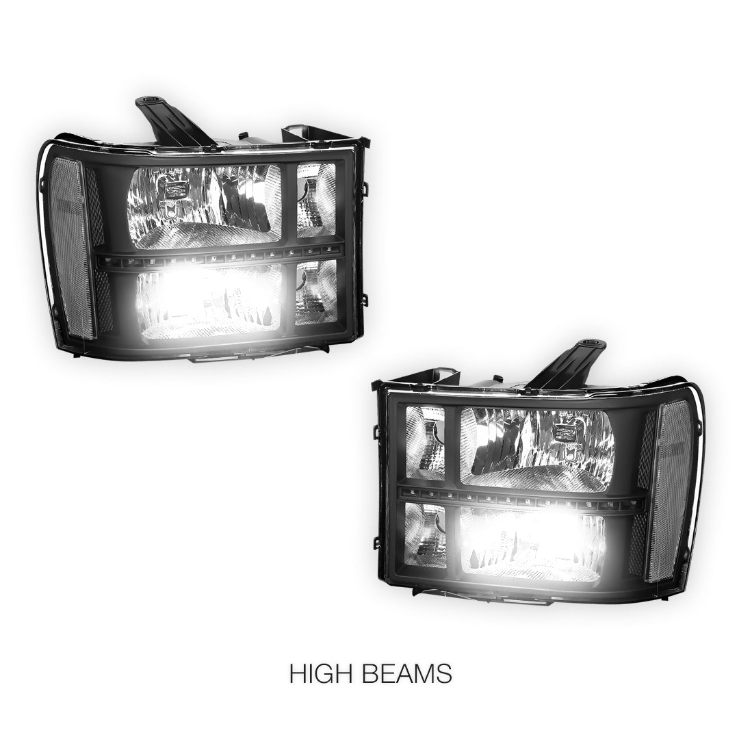 GMC Sierra 2500 Denali / SLE / SLT (2007 - 2014) LED DRL Headlights LH + RH