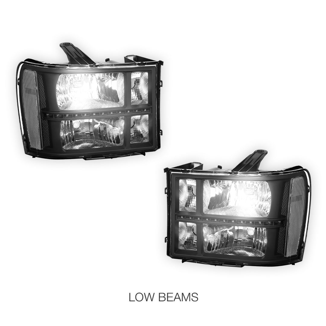 GMC Sierra 2500 Denali / SLE / SLT (2007 - 2014) LED DRL Headlights LH + RH