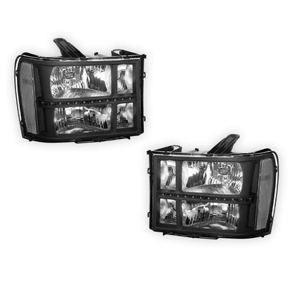 GMC Sierra 2500 Denali / SLE / SLT (2007 - 2014) LED DRL Headlights LH + RH