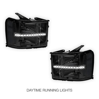 GMC Sierra 2500 Denali / SLE / SLT (2007 - 2014) LED DRL Headlights LH + RH