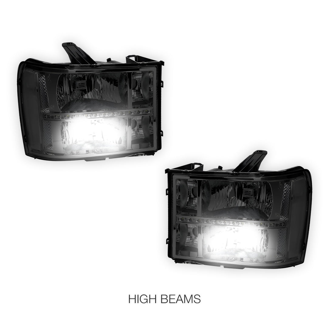 GMC Sierra 2500 Denali / SLE / SLT (2007 - 2014) LED DRL Headlights LH + RH
