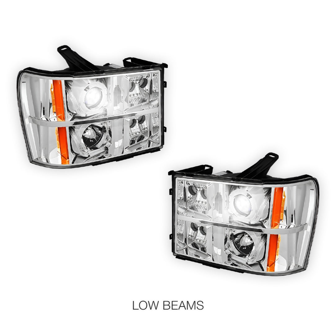 GMC Sierra 2500 Denali / SLE / SLT (2007 - 2014) LED DRL Projector Headlights LH + RH