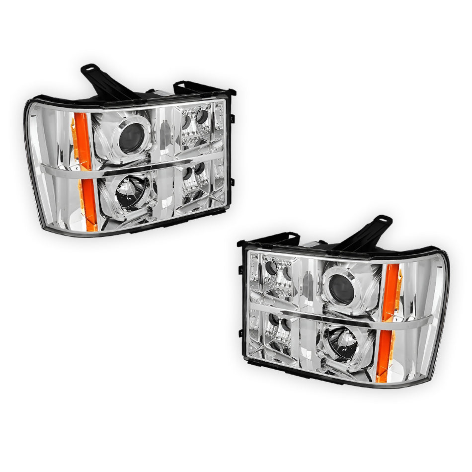 GMC Sierra 2500 Denali / SLE / SLT (2007 - 2014) LED DRL Projector Headlights LH + RH