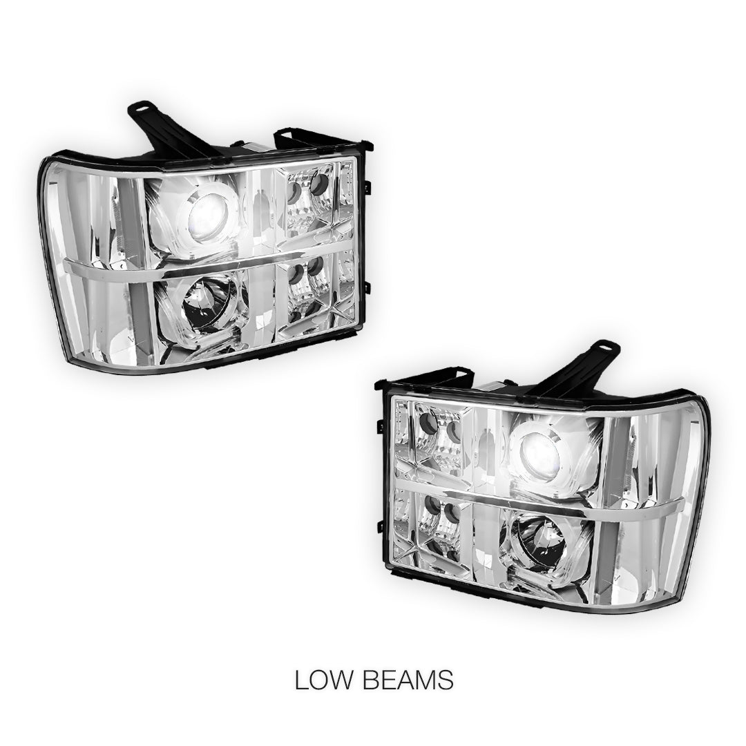 GMC Sierra 2500 Denali / SLE / SLT (2007 - 2014) LED DRL Projector Headlights LH + RH