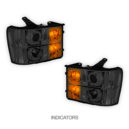 GMC Sierra 2500 Denali / SLE / SLT (2007 - 2014) LED DRL Projector Headlights LH + RH