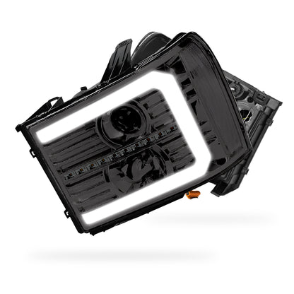 GMC Sierra 2500 Denali / SLE / SLT (2007 - 2014) LED DRL Sequential Signal Projector Headlights LH + RH