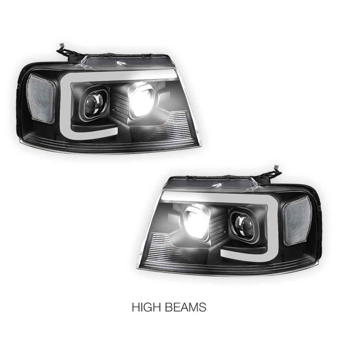 Lincoln Mark LT (2006 - 2008) LED Light Bar Projector Headlights LH + RH