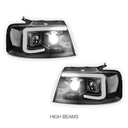Lincoln Mark LT (2006 - 2008) LED Light Bar Projector Headlights LH + RH