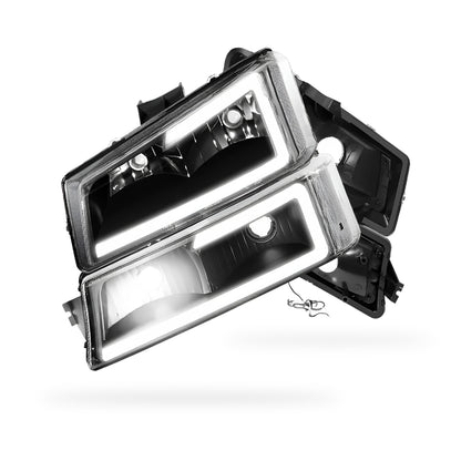 Chevrolet Avalanche 2500 LS / LT (2003 - 2006) LED DRL Bar Headlights LH + RH