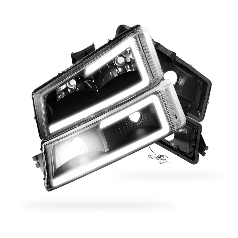 Chevrolet Avalanche 2500 LS / LT (2003 - 2006) LED DRL Bar Headlights LH + RH