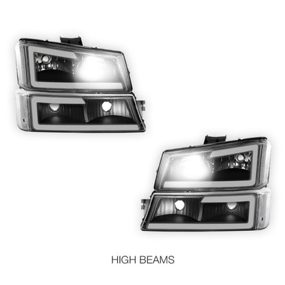 Chevrolet Avalanche 2500 LS / LT (2003 - 2006) LED DRL Bar Headlights LH + RH