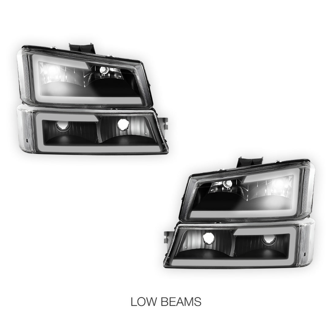Chevrolet Avalanche 2500 LS / LT (2003 - 2006) LED DRL Bar Headlights LH + RH