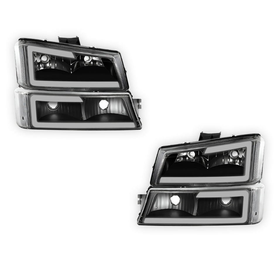 Chevrolet Avalanche 2500 LS / LT (2003 - 2006) LED DRL Bar Headlights LH + RH