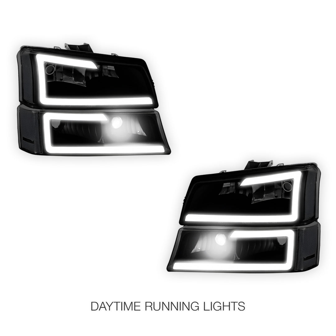 Chevrolet Avalanche 2500 LS / LT (2003 - 2006) LED DRL Bar Headlights LH + RH