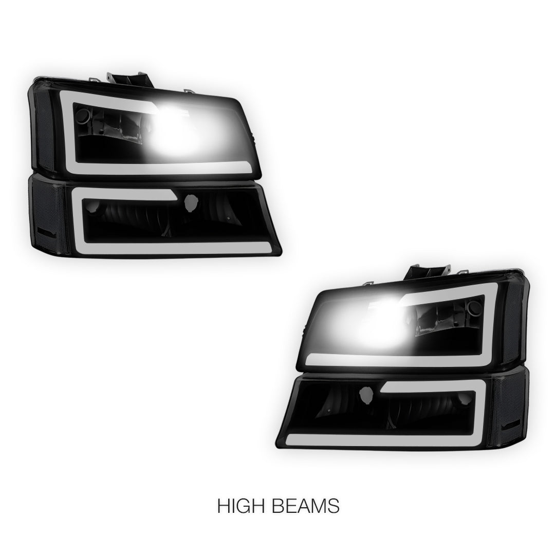 Chevrolet Avalanche 2500 LS / LT (2003 - 2006) LED DRL Bar Headlights LH + RH