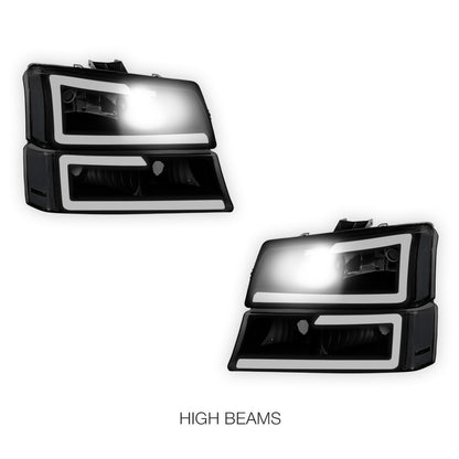 Chevrolet Avalanche 2500 LS / LT (2003 - 2006) LED DRL Bar Headlights LH + RH