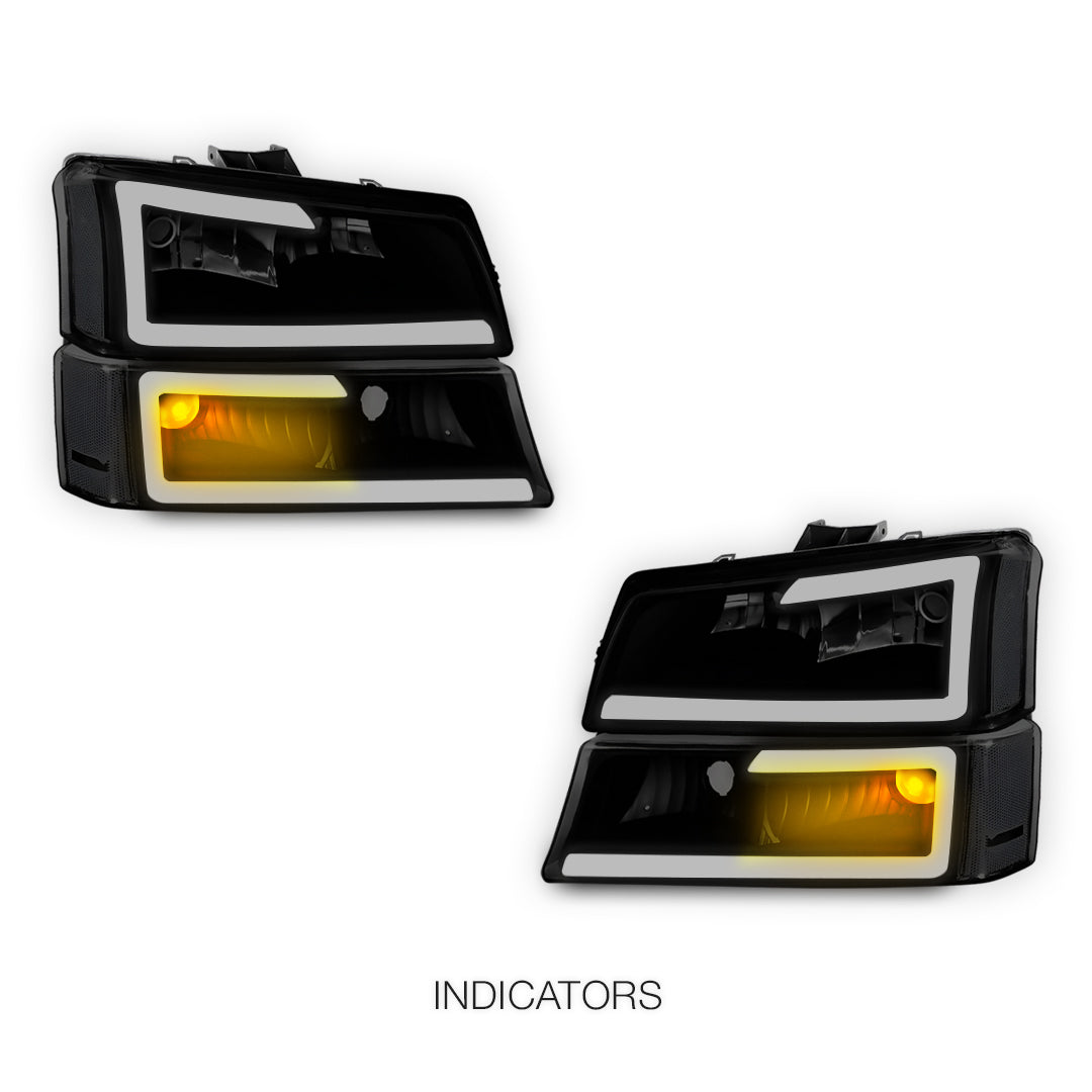 Chevrolet Avalanche 2500 LS / LT (2003 - 2006) LED DRL Bar Headlights LH + RH