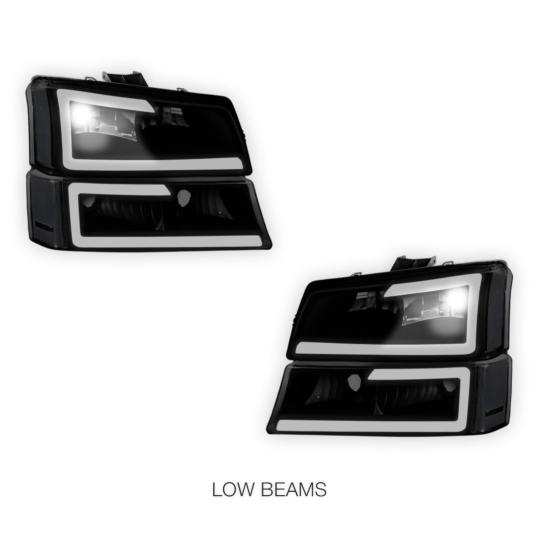 Chevrolet Avalanche 2500 LS / LT (2003 - 2006) LED DRL Bar Headlights LH + RH