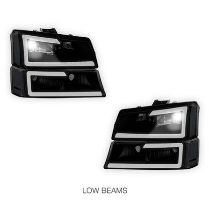 Chevrolet Avalanche 2500 LS / LT (2003 - 2006) LED DRL Bar Headlights LH + RH