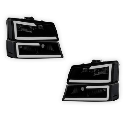 Chevrolet Avalanche 2500 LS / LT (2003 - 2006) LED DRL Bar Headlights LH + RH