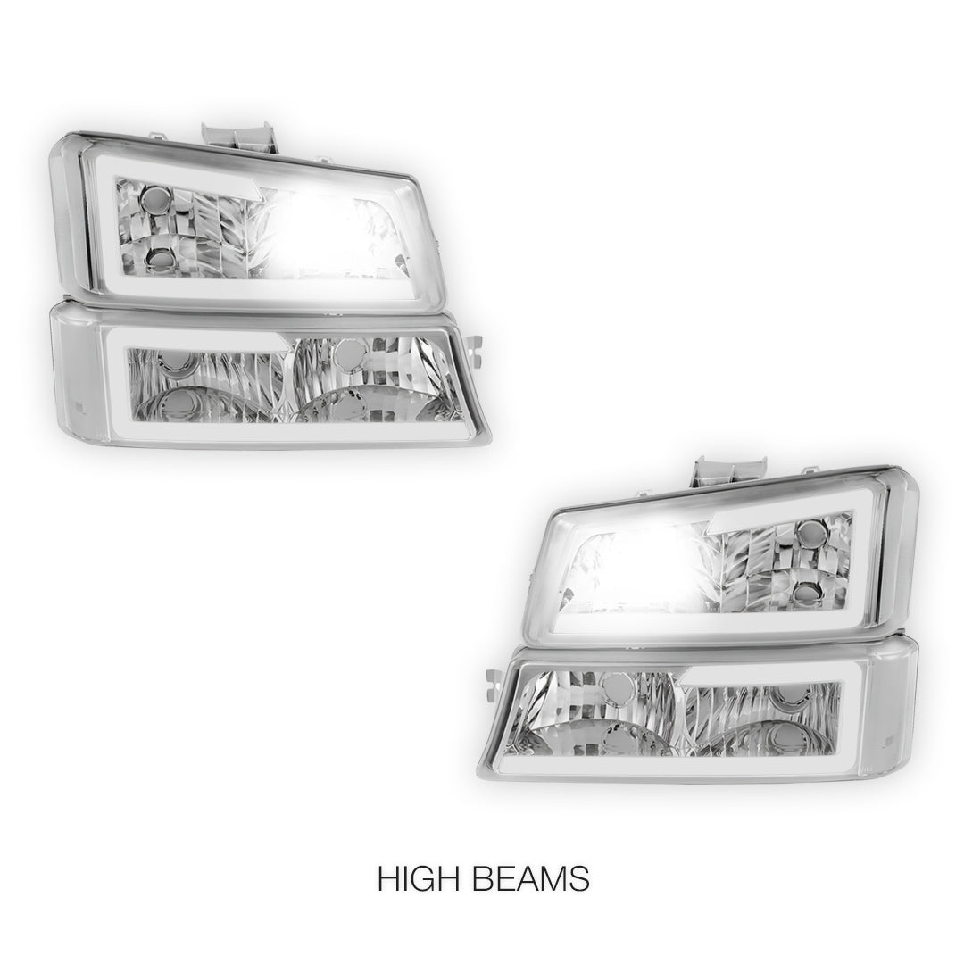 Chevrolet Avalanche 2500 LS / LT (2003 - 2006) LED DRL Bar Headlights LH + RH