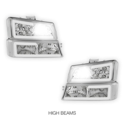 Chevrolet Avalanche 2500 LS / LT (2003 - 2006) LED DRL Bar Headlights LH + RH