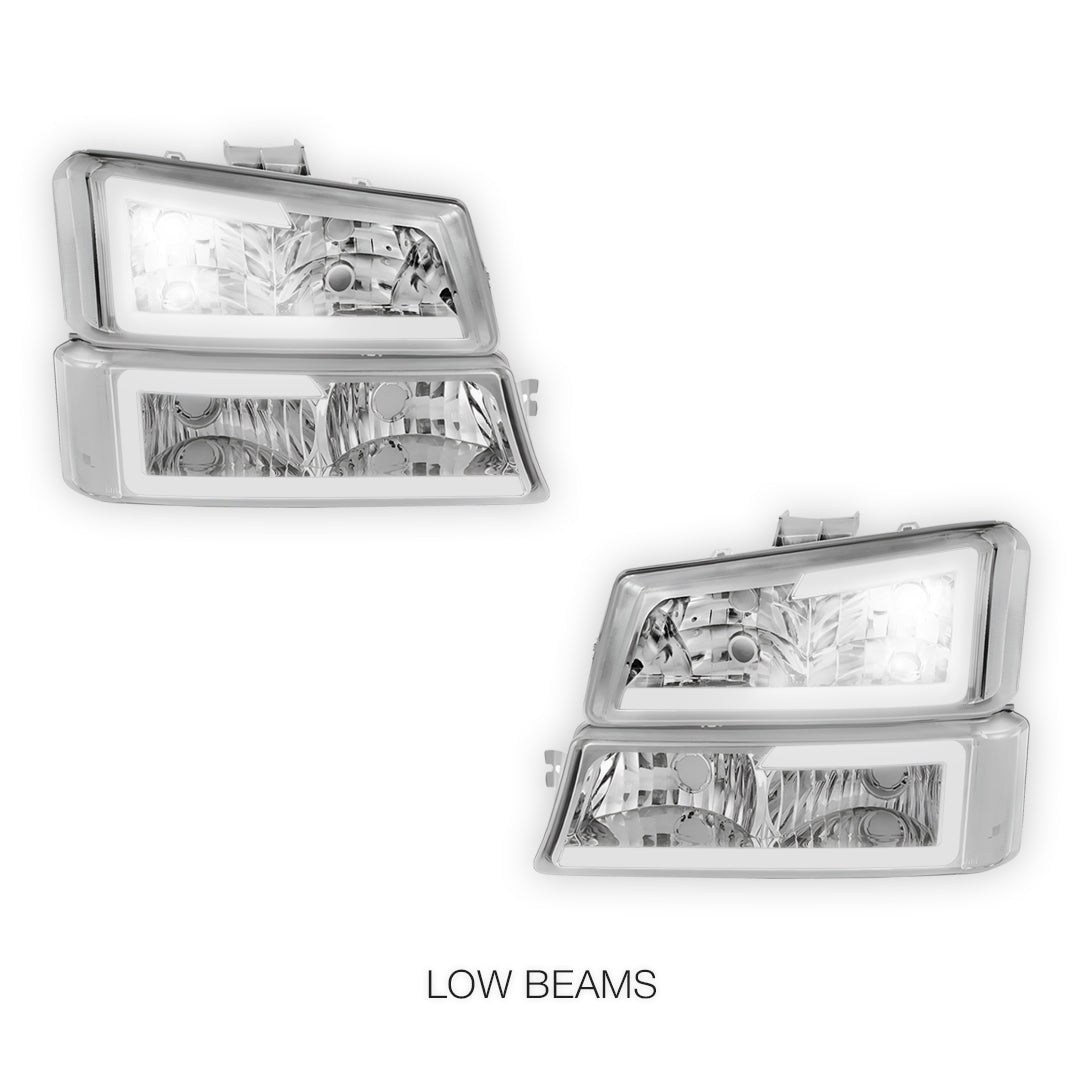 Chevrolet Avalanche 2500 LS / LT (2003 - 2006) LED DRL Bar Headlights LH + RH