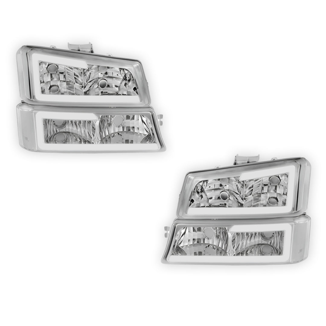 Chevrolet Avalanche 2500 LS / LT (2003 - 2006) LED DRL Bar Headlights LH + RH