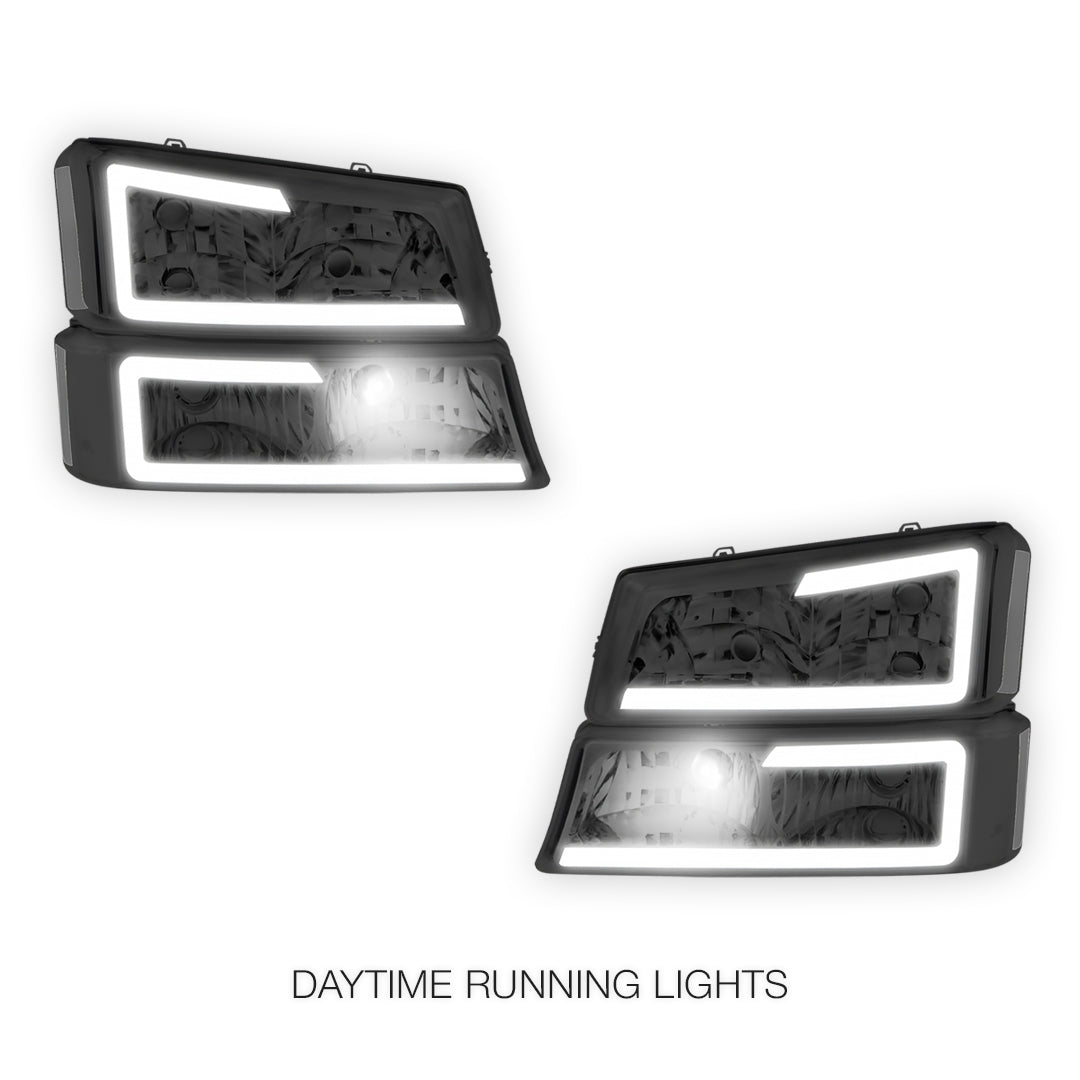 Chevrolet Avalanche 2500 LS / LT (2003 - 2006) LED DRL Bar Headlights LH + RH