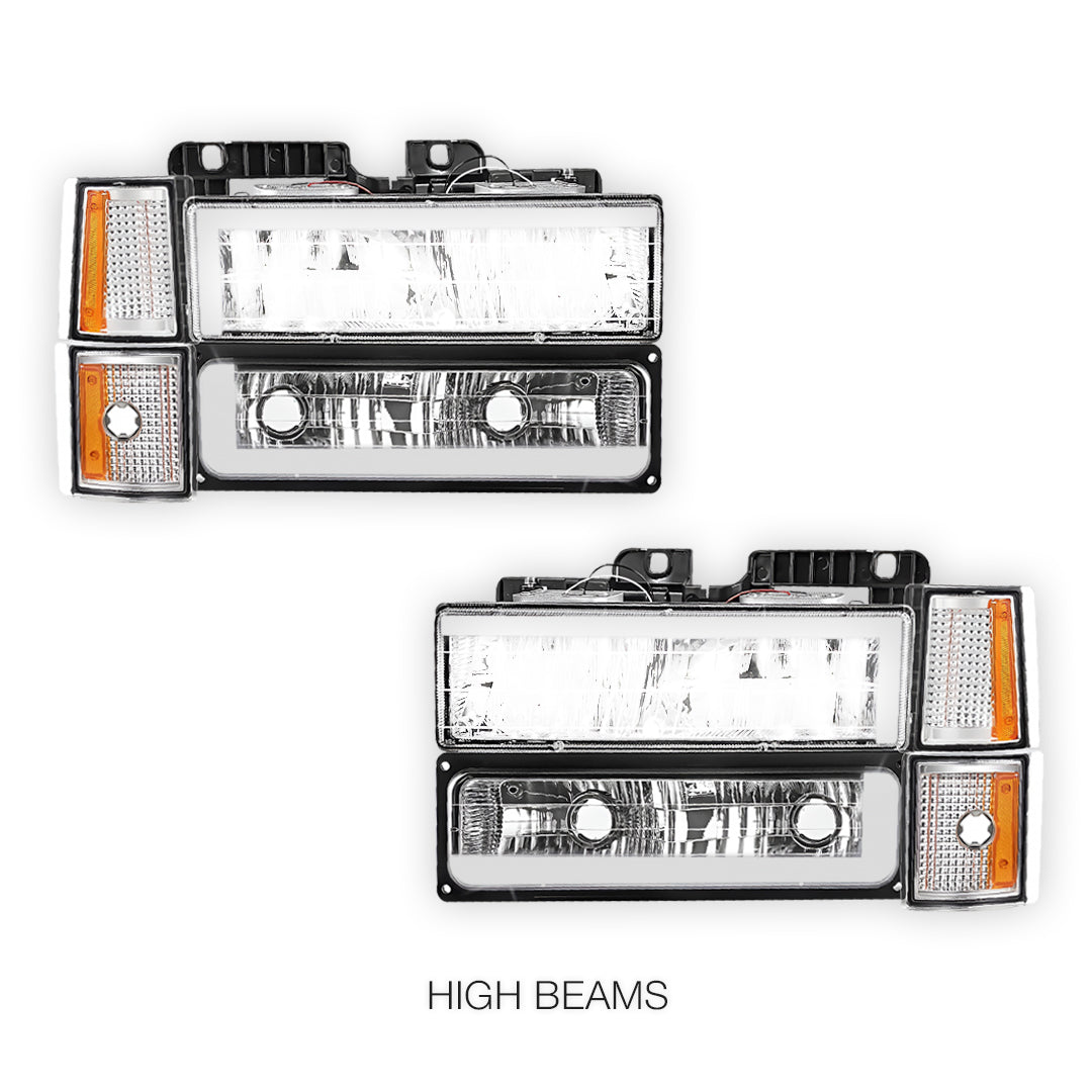 Chevrolet C1500 Cheyenne / Scottsdale / Silverado (1994 - 1999) C - LED DRL Headlights LH + RH