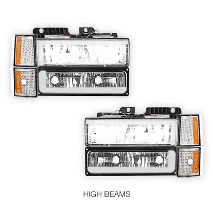 Chevrolet C1500 Cheyenne / Scottsdale / Silverado (1994 - 1999) C - LED DRL Headlights LH + RH