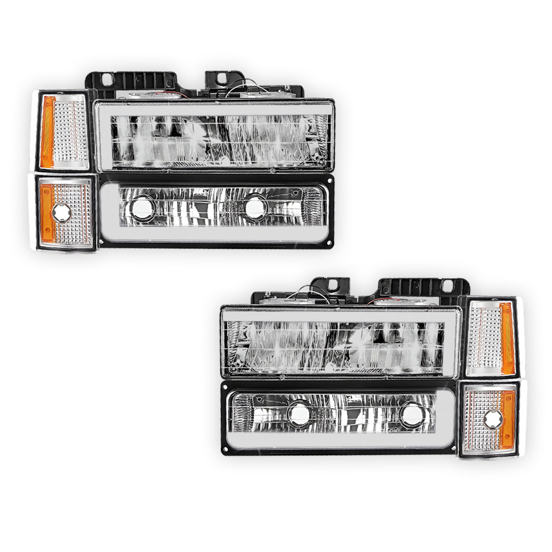 Chevrolet C1500 Cheyenne / Scottsdale / Silverado (1994 - 1999) C - LED DRL Headlights LH + RH