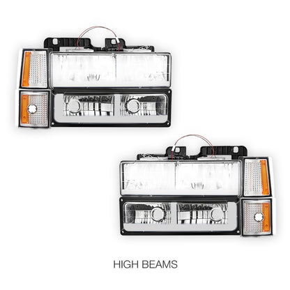 Chevrolet C1500 Cheyenne / Scottsdale / Silverado (1994 - 1999) F - LED DRL Headlights LH + RH