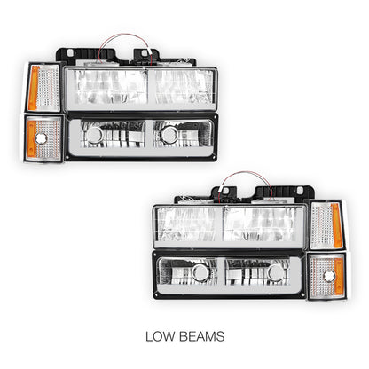 Chevrolet C1500 Cheyenne / Scottsdale / Silverado (1994 - 1999) F - LED DRL Headlights LH + RH