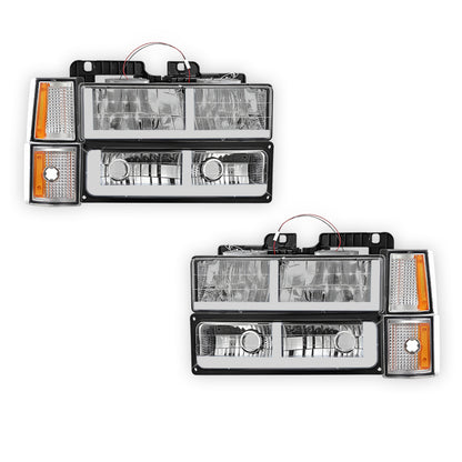 Chevrolet C1500 Cheyenne / Scottsdale / Silverado (1994 - 1999) F - LED DRL Headlights LH + RH