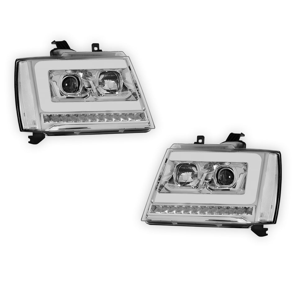 Chevrolet Suburban 1500 LS / LT / LTZ (2007 - 2014) LED DRL Sequential Turn Signal Projector Headlights LH + RH